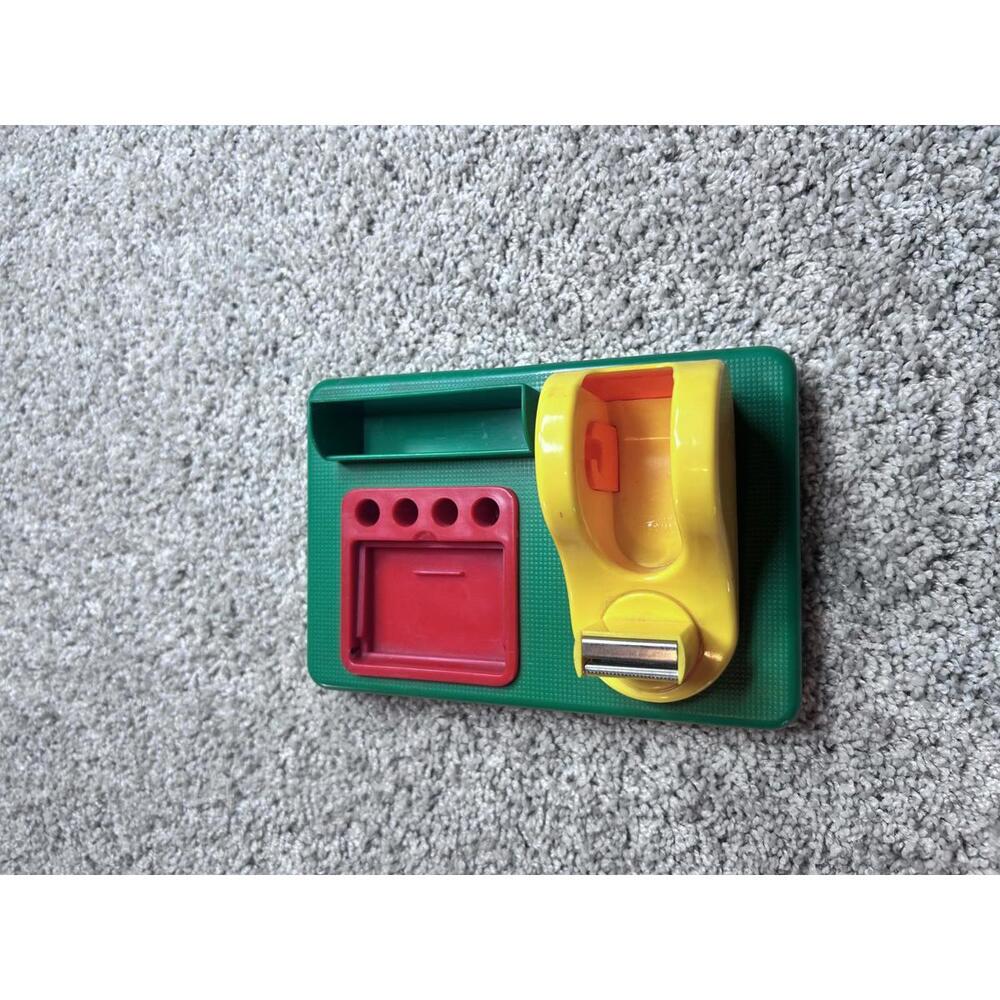 Vintage Plastic Desk Organizer with Tape Dispenser - Picture 3 of 7